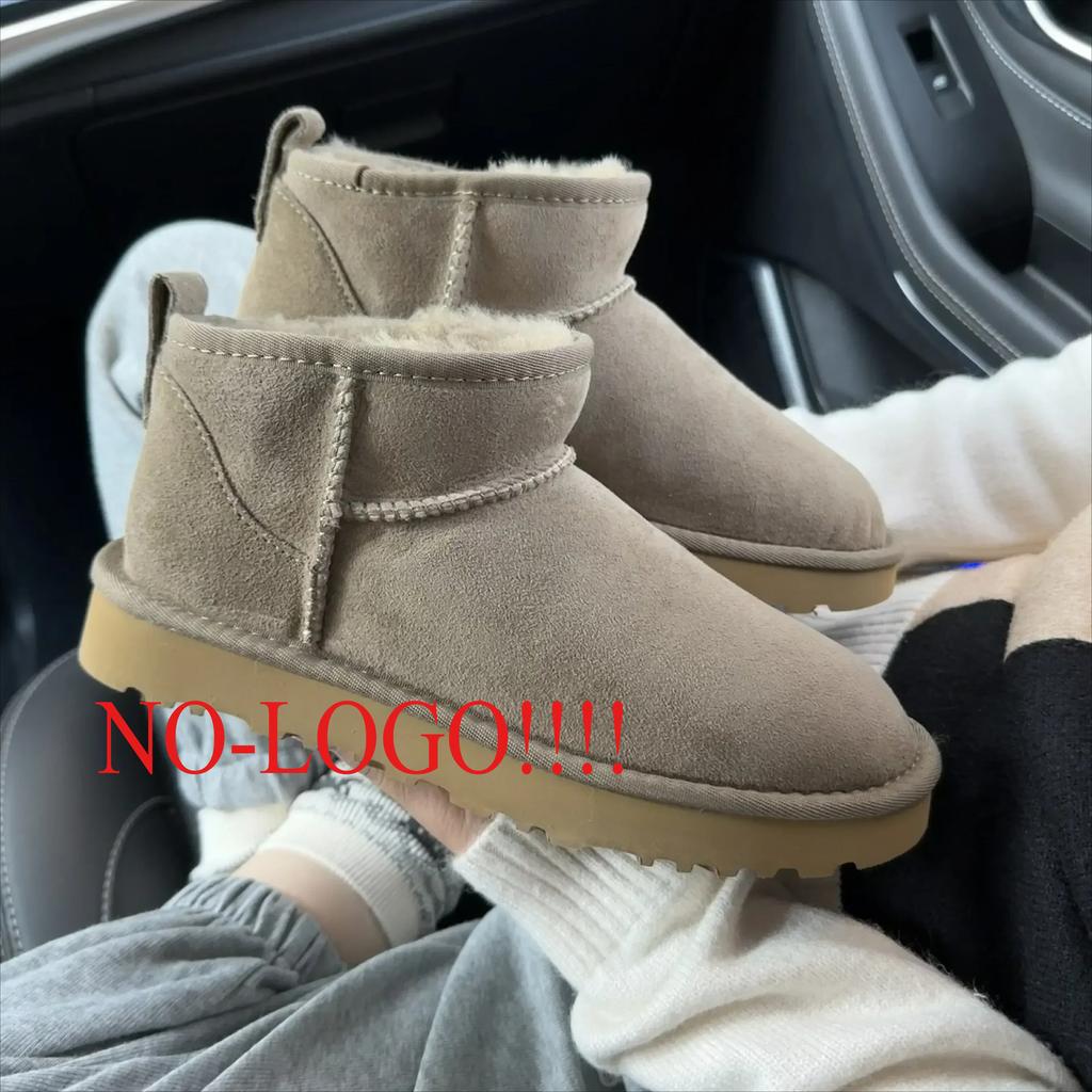 Fashion Sheepskin and Wool Integrated Classic Style, High-end Logo Free Snow Boots, Winter Simple EVA Anti Slip Outsole, Warm Snow Boots