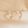 New Trendy Artistic Abstract White Color Cloud Irregular Stud Earring for Women Temperament Ear Jewelry Simple Party Gifts