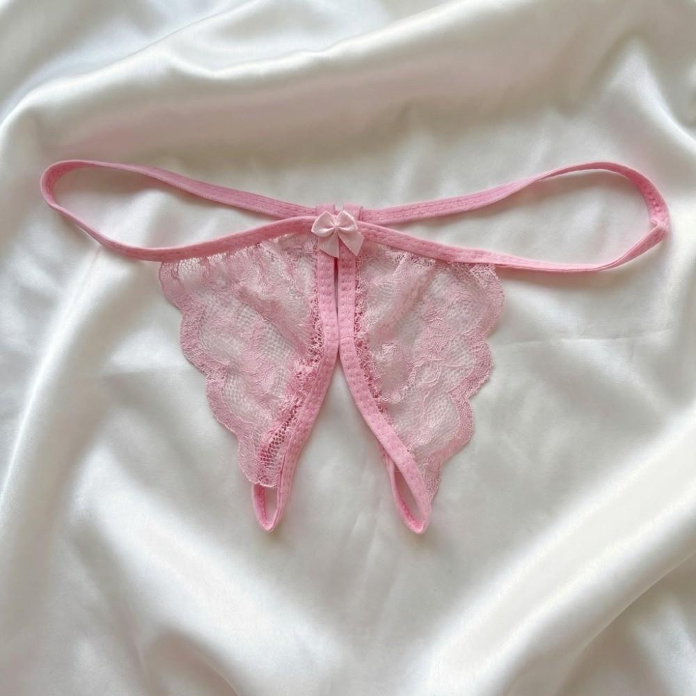 Open Crotch Underwear for Women Hollow Thin Belt Thong Spicy Girl Style Lace Underpants Home