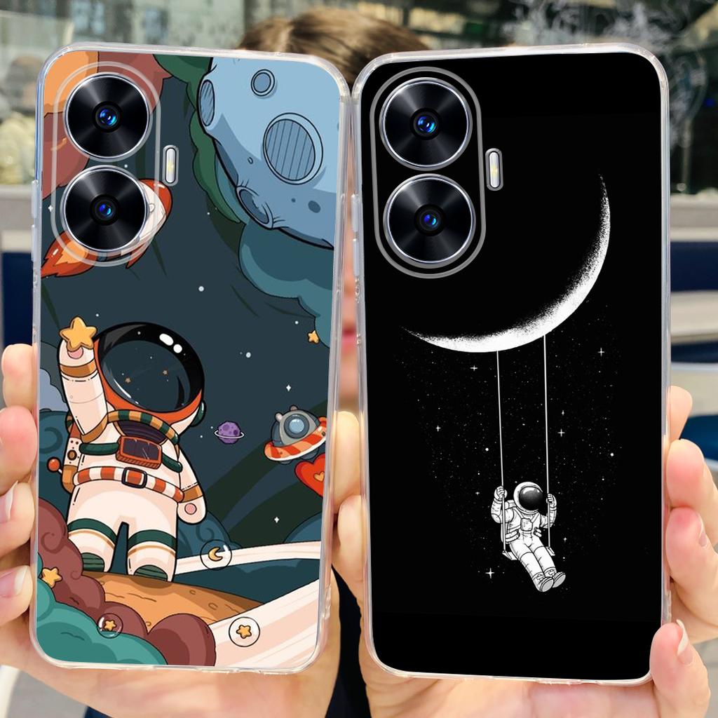 For Realme C55 4G Case RMX3710 Colorful Painted Cover Soft Slim Fundas Phone Case For Realme C55 C55 RealmeC55 Back Cover Bumper