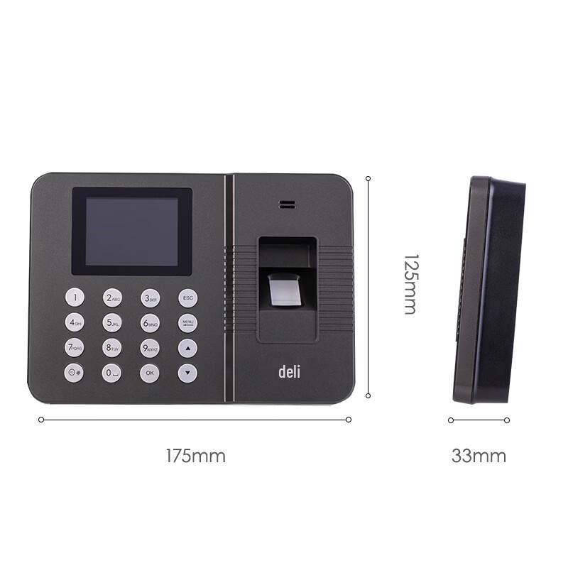 Deli Fingerprint Time Attendance Machine CN plug (adapter included)