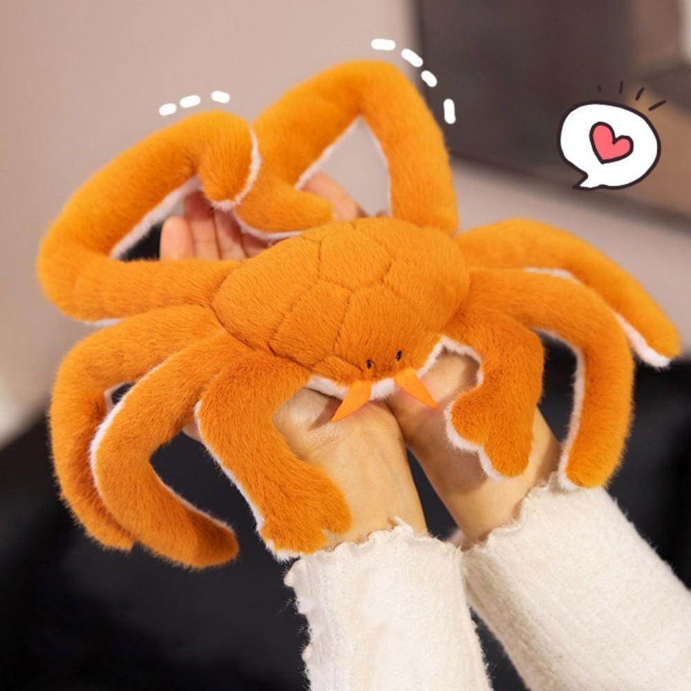 Simulation Crab Plush Toy Fluffy Sea Animal Doll Sleeping Pillow Crab Plush Doll Christmas Toy