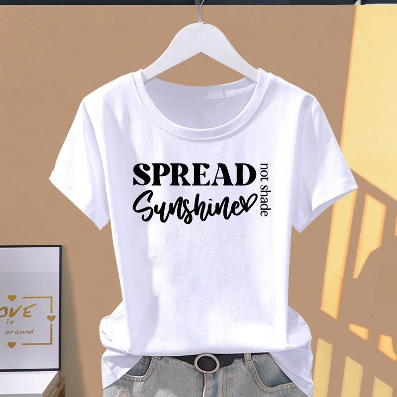 (Asian Size) Graphic Tee T Clothing Love Sweet Letter Style Casual Fashion Print Female Casual Women's Top Lady Short Sleeve T-shirt