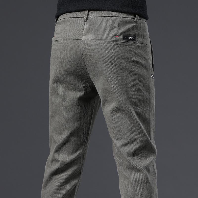 Imitation Cow Casual Pants Men's Solid Color Elastic Slim Fit Versatile Men's Casual Pants Fashion Brand Korean Mid Waist