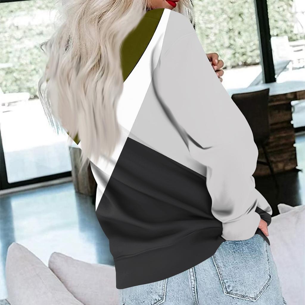 Женская толстовка с принтом, повседневная удобная свободная легкая женская толстовка с длинным рукавом и круглым вырезом