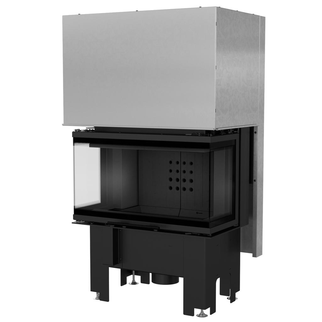 Стальной камин KRATKI NBC 680/280 7 кВт Ø 160 Подъемная дверца Черный thermotec