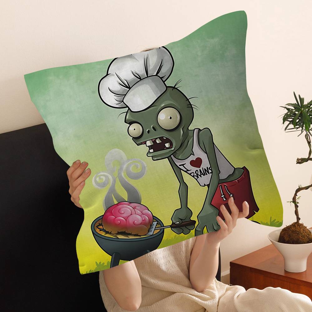 Игровой Чехол на Подушку 45*45см Plants Vs Z-Zombies Наволочка Декор Подушки Домашняя Наволочка для Подушки на Диван