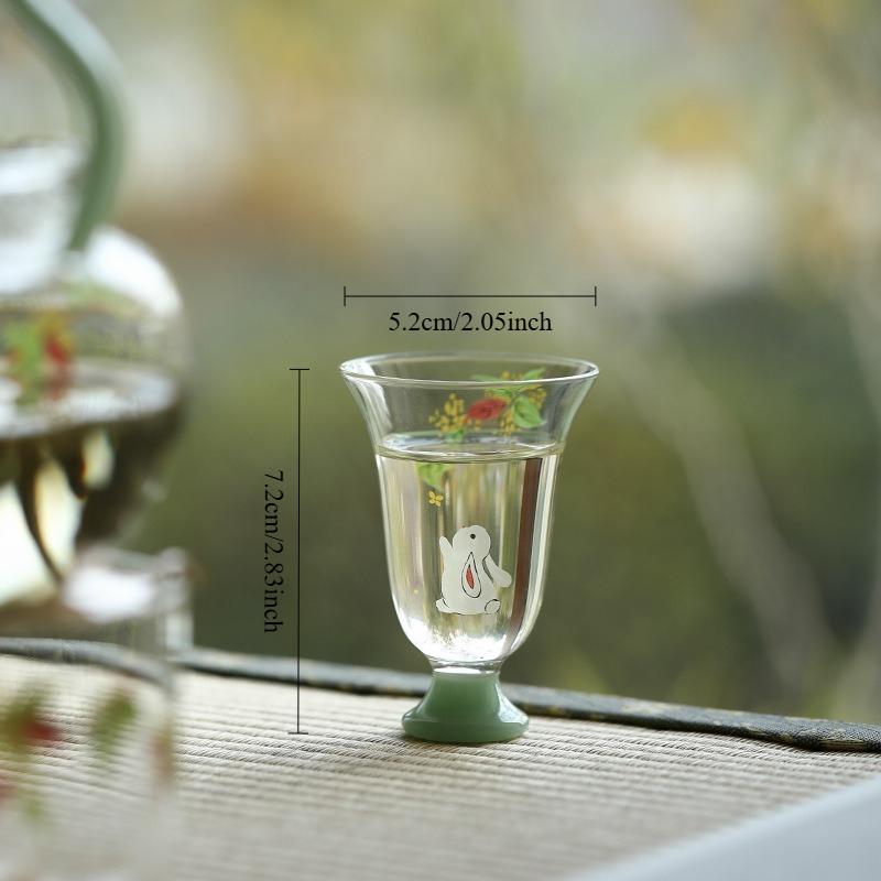 Высокая чашка для чая с османтусом, ручная роспись, термостойкое стекло, китайская чашка Гунфу для чайной церемонии, дегустации, питья