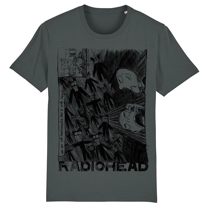 2025 Radiohead, американская ретро-классика. Футболка оверсайз с коротким рукавом от рок-панк-группы.