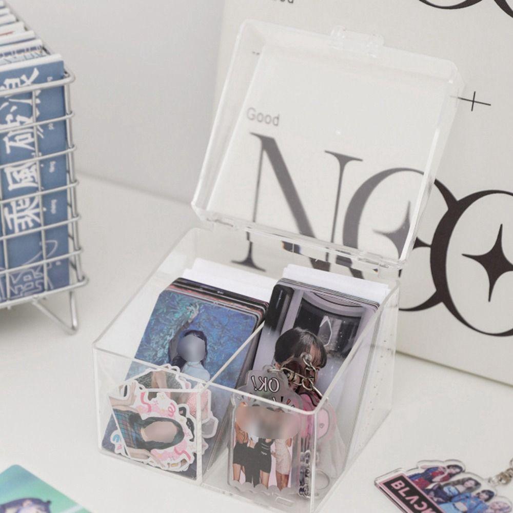 Rectangular Photo Card Collection Organizer Acrylic Small Card Storage Case  Jewelry