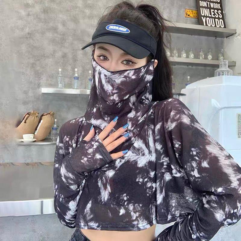 Женская шаль с защитой от УФ-лучей, со встроенными рукавами и маской для лица для защиты от солнца