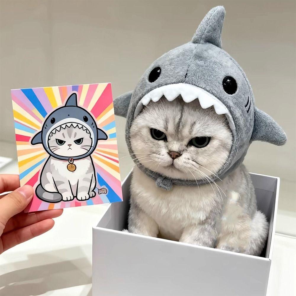 Warm Plush Cat Decorative Hat Cartoon Cat Warm Hat Pet Cosplay Headwear Cosplay Party
