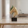 Horse Head Bust Modern Sculpture with Marble Base Traditional for Office