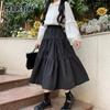 Black Long Skirts Women White Midi Skirt Autumn Soft Girl Preppy Style