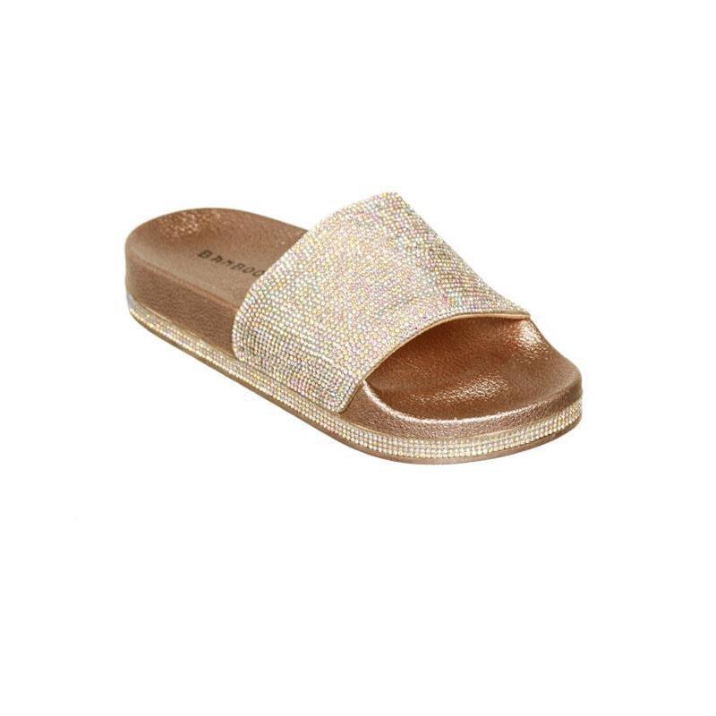 Design Slip On Diamante Sliders Slippers Sparkly Sandals Essex Shoe Size**