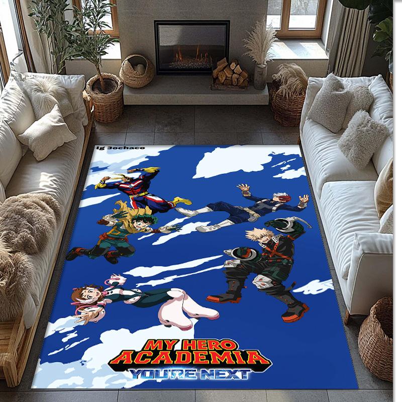 Soft Crystal Velvet Floor Rug,My Hero Academia Anti Slip Decorative Carpet, Plush Area Mat For Indoor Home Decoration