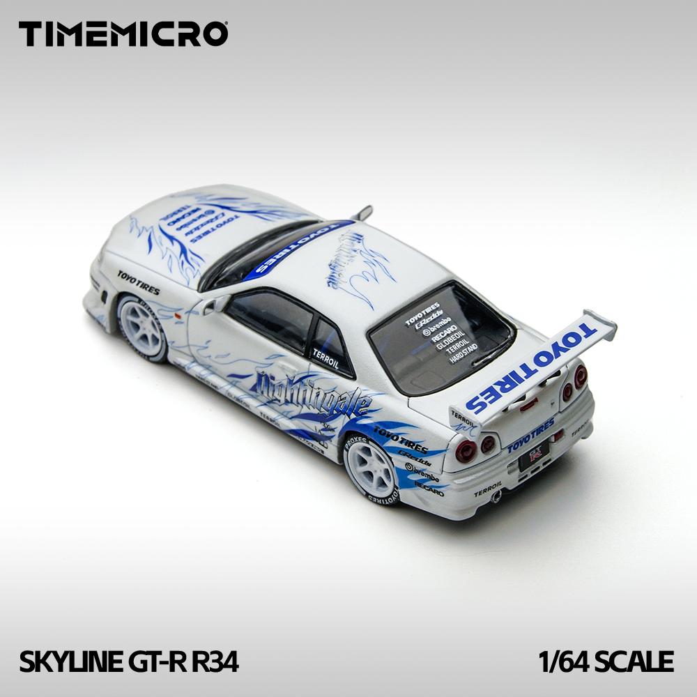TimeMicro 1:64 Skyline GT-R R34 Drifting Blaze Alloy Model