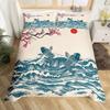 Koi Fish Duvet Cover Set Carp Tie Dye Bedding Sets Traditional Chinese Ink Art Bedspread Lotus Leaf Nature Quilt Cover Full Size