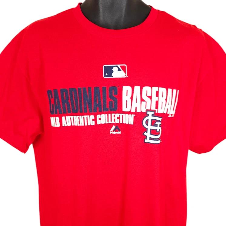 Мужская футболка St Louis Cardinals 100% хлопок Топ Мужской Размер Большой Красный MLB Бейсбол Majestic