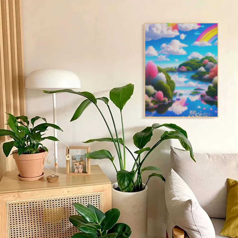 Алмазная картина «Небо», полная круглая Алмазная вышивка, вышивка крестиком, пейзаж, рукоделие для украшения дома 30x40 см/12x16 дюймов