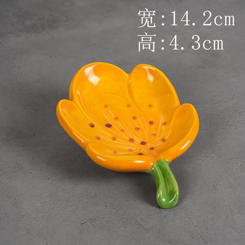Керамическая мыльница в форме цветка, сливная мыльница для ванной комнаты, держатель для мыла для душа, тарелка для хранения губки, принадлежности для ванной комнаты