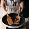 Бессмертное дерево Тик Длинная ложка с прорезями и Антипригарная лопатка для жарки - Кухонный инструмент из Акации