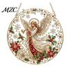 Unique Holiday Party Embellishments Christmas Hanging Diamond Art Ornament, 2D Acrylic Pearl Painting Ornaments for Tree Pattern Suncatcher,