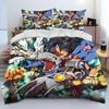 Digimon Adventure Монстр Мультфильм Комплект постельного белья,Пододеяльник Комплект для кровати Покрывало Наволочка,Комплект постельного белья размера кинг, квин