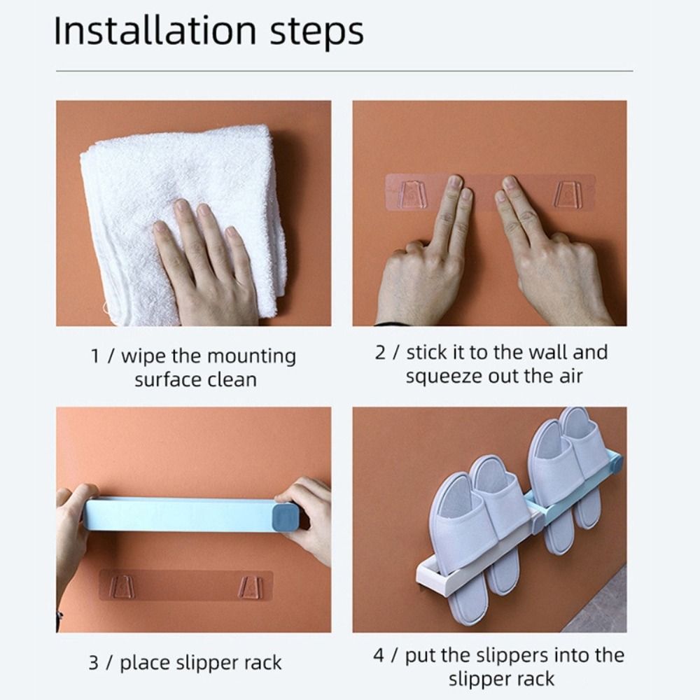 No Punching Bathroom Slipper Shelf Wall Mounted Flip Flop Shelf High Quality Shoe Rack
