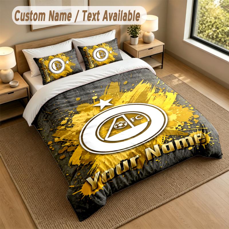 3Pcs Bedding Set Custom Name Text, 1 Sheet 2 Pillowcases Home Bed DecorAberdeen FC