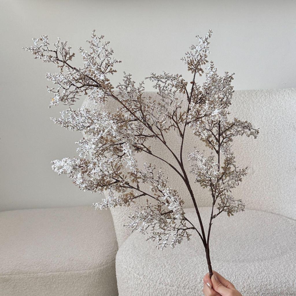 Wabi-Sabi Style Frosted Green Plants: High-End Artificial Flowers for Artful Arrangement & Photography Props