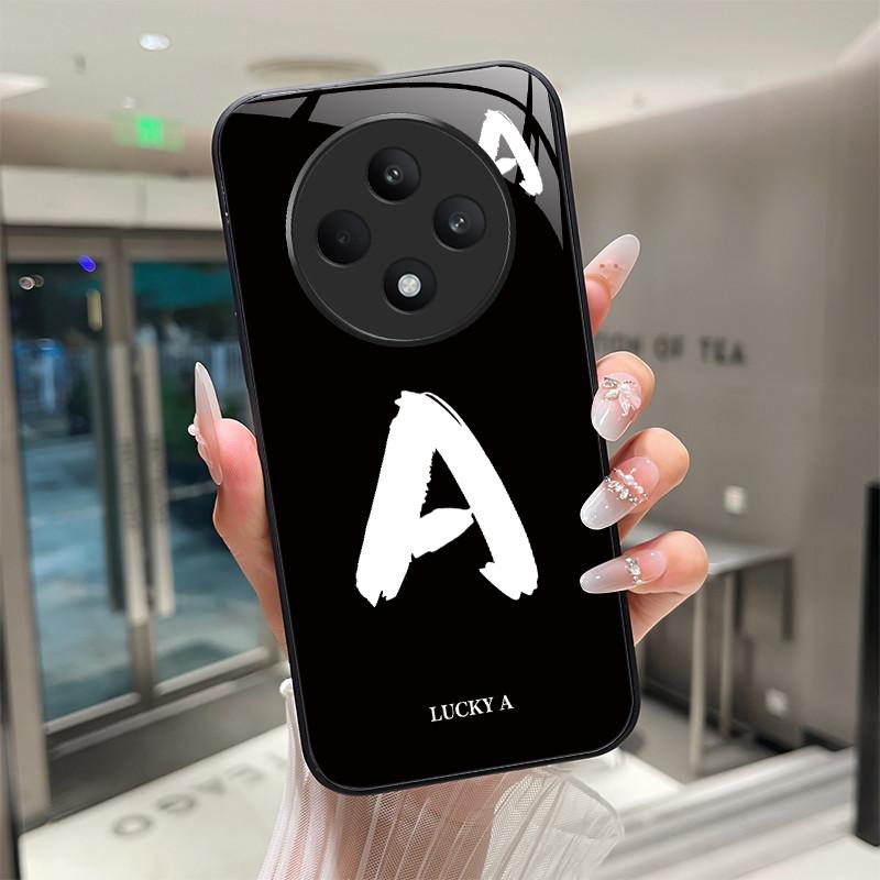 Чехол для телефона Oppo Reno12 F Чехол CPH2637 Счастливой буквой Защитный чехол для Oppo Reno 12 F FS 12F 12FS Закаленное стекло Мягкий чехол