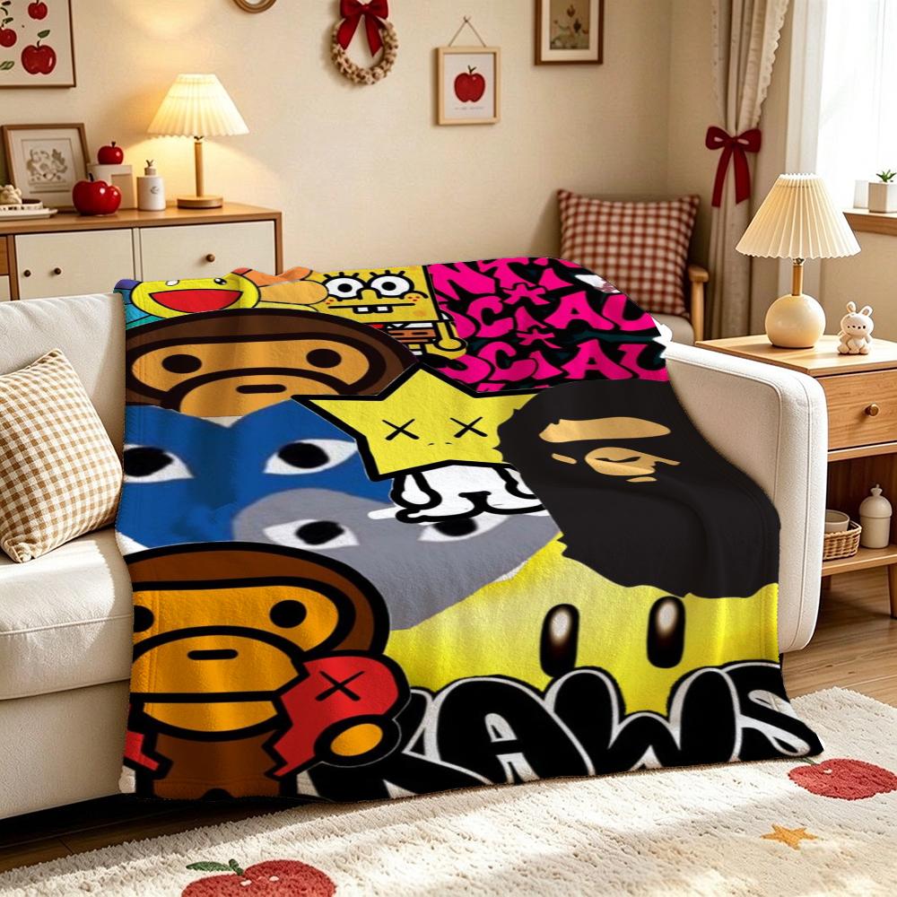 Streetwear Pop Art Collage Blanket Blanket Suitable For All Seasons Nap Blanket Machine Washable Digital Printing