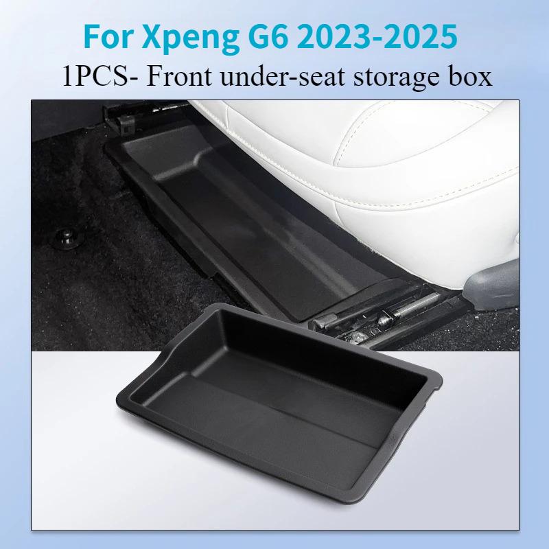 For Xpeng G6 2024 2025 Under Seat Storage Box Car Accessories Drawer Type Organizer Storage Front Seat Lower Box Case Parts