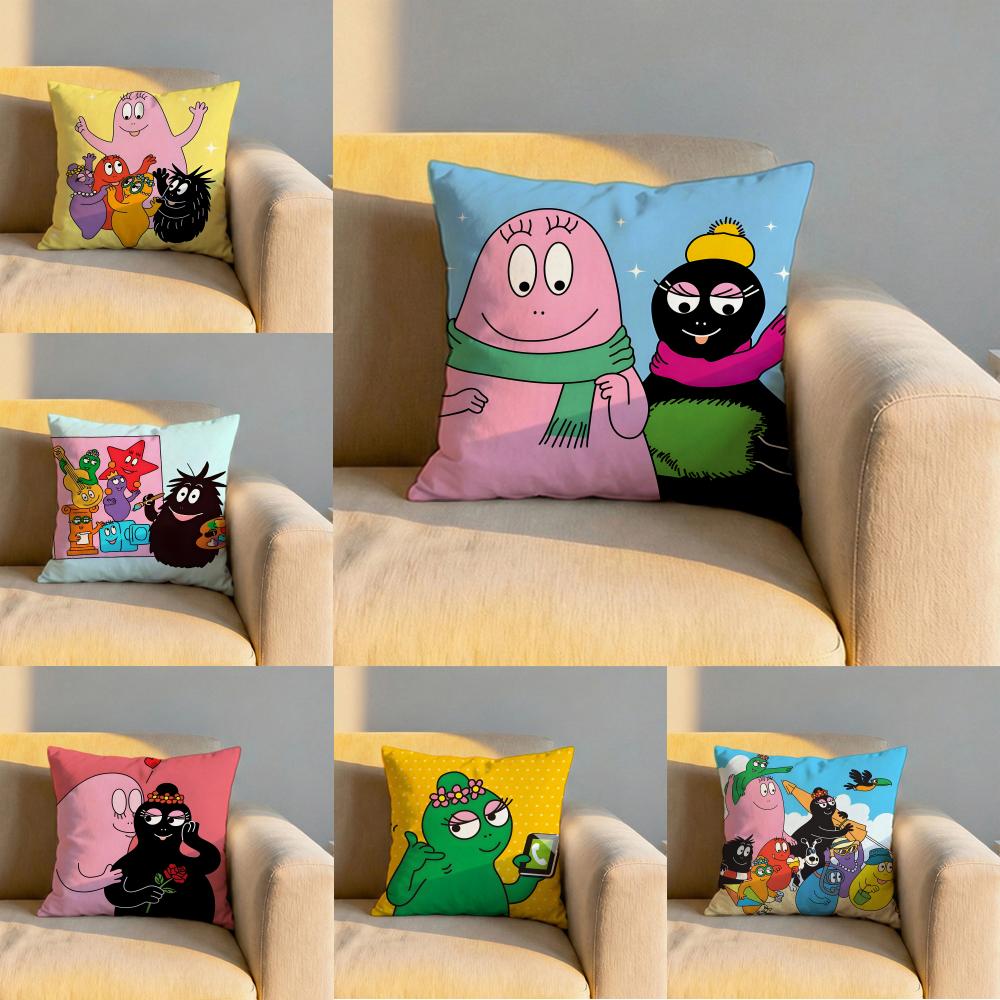 Cartoon BBarbapapa Cushion Cover Soft Reversible Durable Pillow Cover MultiScene Use for Home Car Daily Comfort