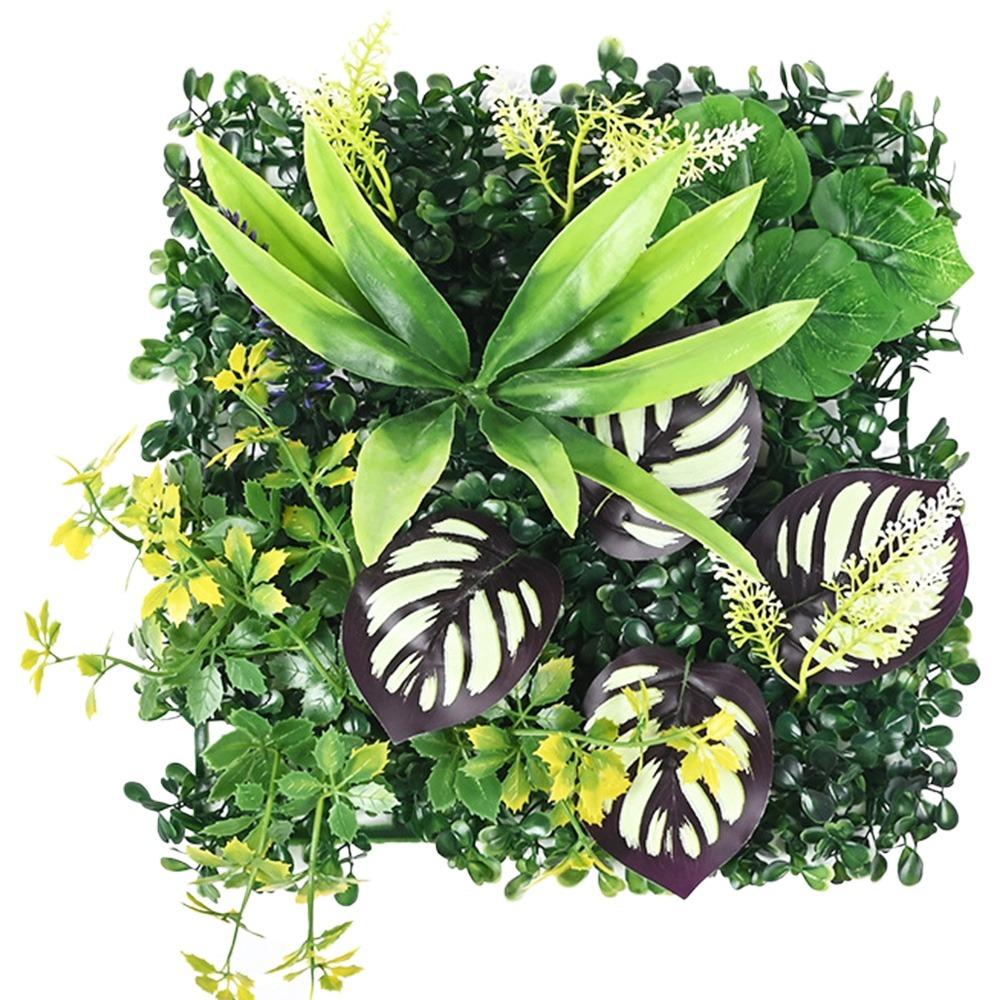 DIY Artificial Plant Wall Panel Eternal Life Flower Simulation Maple Plant Sheet Durable 25*25cm Artificial Fern Grass