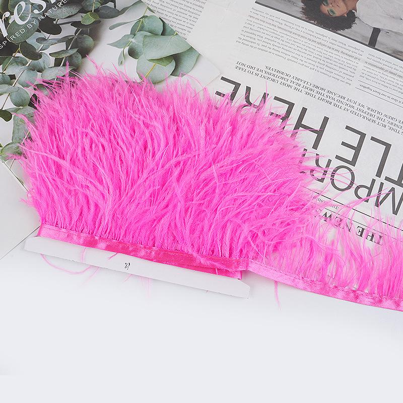 8-10Cm Ostrich Feather Wedding Dress Diy Performance Clothing Accessories Feather Tassel Including Webbing