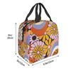 Hippie Floral Pattern Insulated Lunch Bag for School Waterproof Cooler Thermal Lunch Box Women Children Food Container Tote Bags