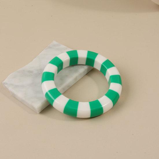 Popular fashion simple geometric round two-tone striped bracelet