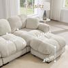 4-Seater Modular Living Room Sofa, Chenille Fabric, Quilted Design with Elegant Armrests, Seat Cushions, Ergonomically Shaped Backrest, Light Khaki