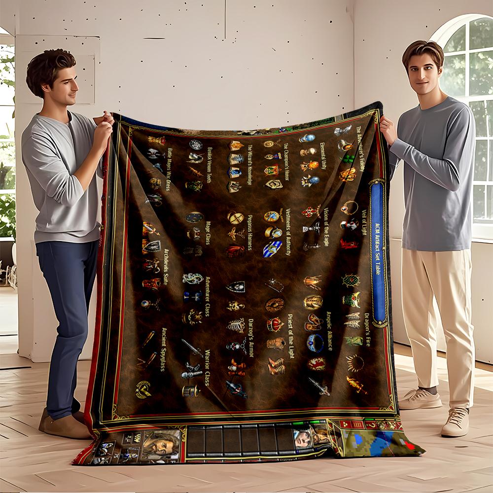 Heroes of Might and Magic Artifact Collection Flannel blanket for bedroom, living room, sofa, and nap sofas.