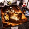 "Egyptian Mythology Anubis Themed Carpet with Mummy Design" Suitable for use as an anti-slip for living room bedroom sofas