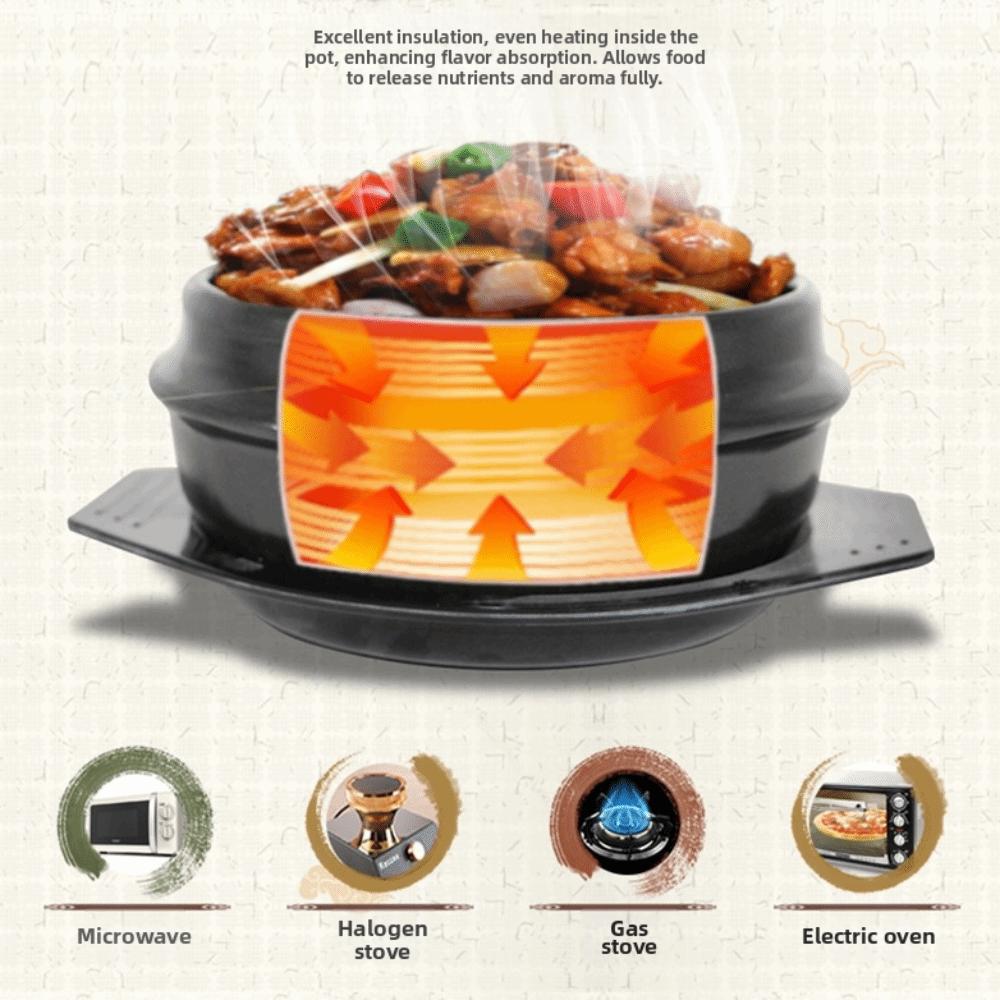 С поддоном Смешанный рис Каменный горшок Утолщенный Корейская кухня Кастрюля для готовки Суповая кастрюля Коммерческое использование