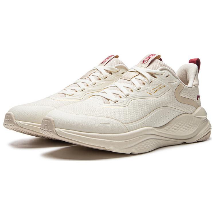 New LiNing Liuyun Cushioning Wear Resistant Low Top Casual Running Shoes Women's Beige AGLU090-2