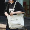 Tote Bag Women's Solid Color Large Capacity Shoulder Bag Student Canvas Underarm Bag