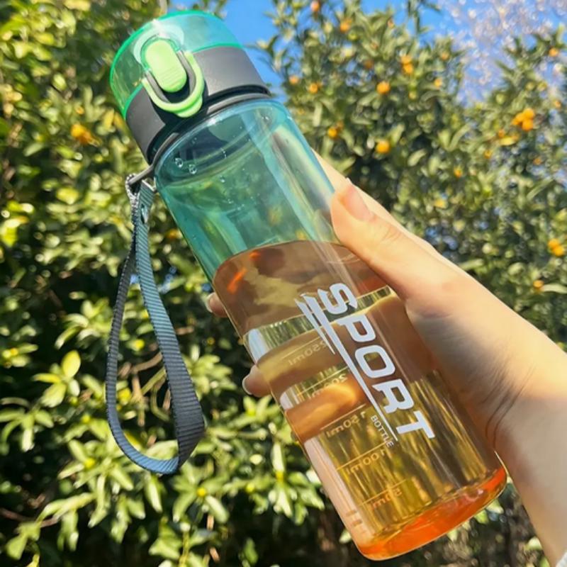 Gradient Sports Water Bottle with Easy-Carry Strap, Leak-Proof PC Material, BPA-Free, Ideal for Gym, Hiking, Blue 32oz/1L