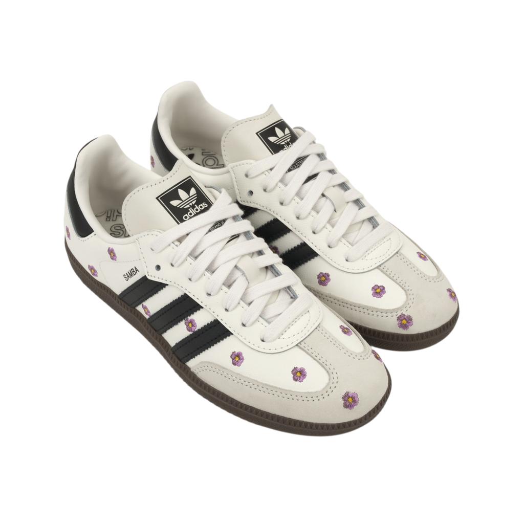adidas Samba OG белые цветочные вышитые женские кроссовки IF4398