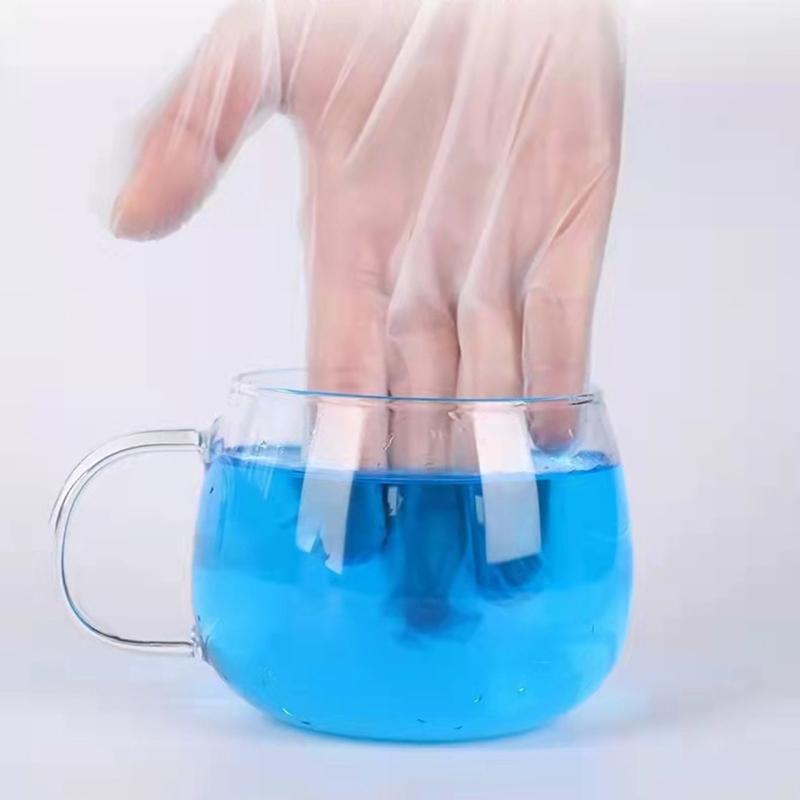 100Pcs Disposable Gloves Food Grade Catering Barbecue Thickened Oil-proof Hairdressing Cleaning Gloves TPE Material for Kitchen