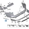 Хромированная накладка заднего бампера BMW X7 G07 (51127441045 / 51127441046)