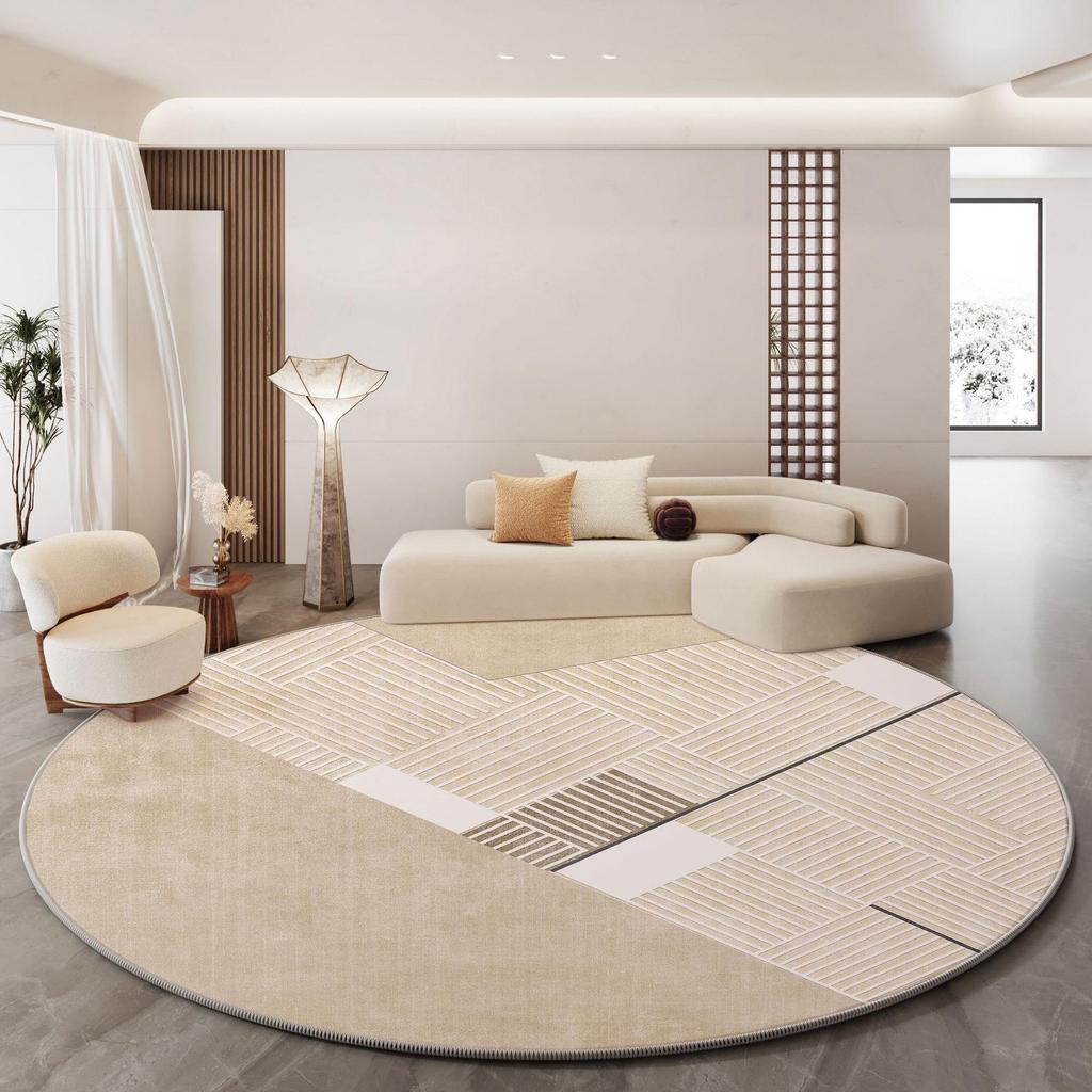 Круглый ковер Velvet Cream — нескользящий, роскошный французский стиль для гостиной и спальни